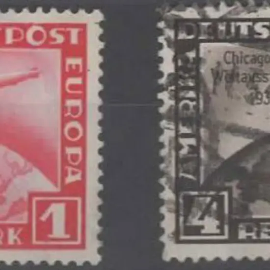 Germany 1933 1m & 4m Chicago World Flight used, ...