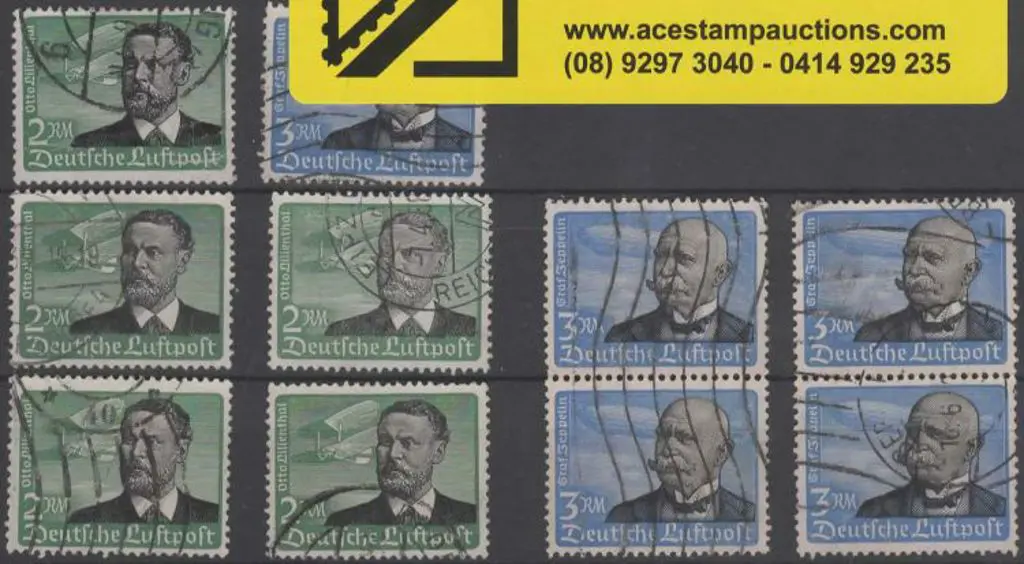 Germany 1934 2m & 3m Airs with 5 of each good ... Image 1++