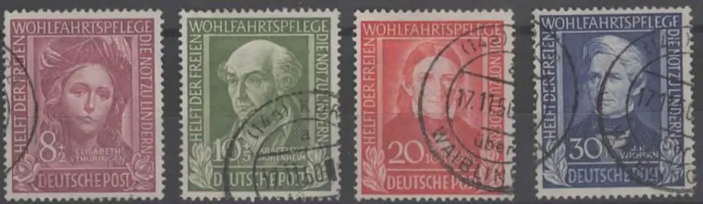 Germany West 1949 Refugee Relief Fund set F/U. SG ... Image 1++