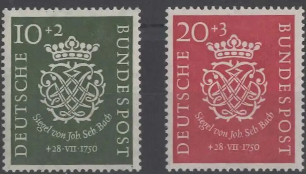Germany West 1950 Bach pair MLH. SG 1043/44 Cat. ... Image 1++