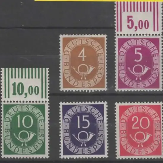 Germany West 1951/52 Posthorns complete set of 7 ...