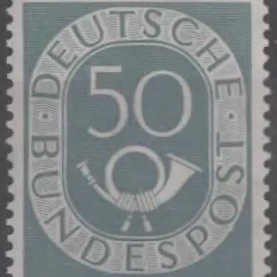 Germany West 1951/52 50pf blue-grey Posthorn. MUH. ...