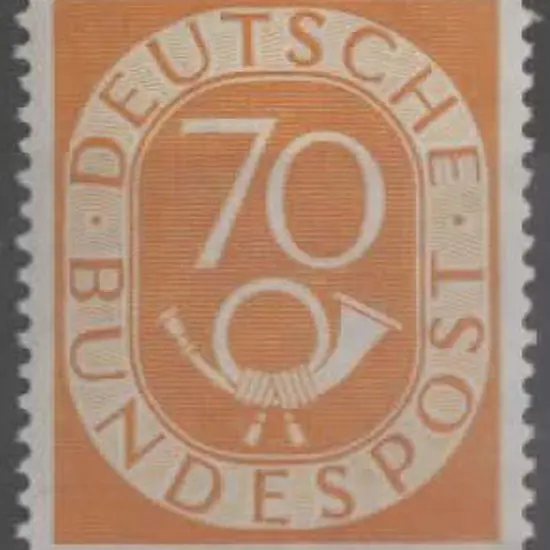 Germany West 1951/52 70pf yellow Posthorn. MUH. SG ...