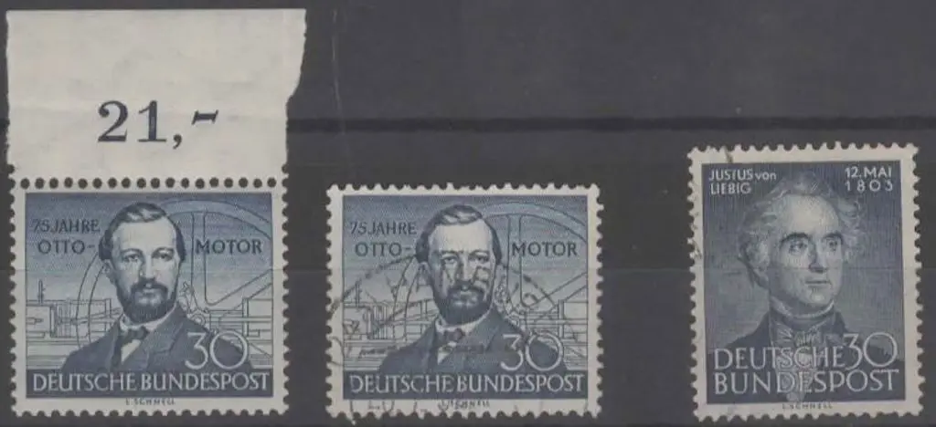 Germany West 1952 30pf Otto marginal MUH & used, ... Image 1++