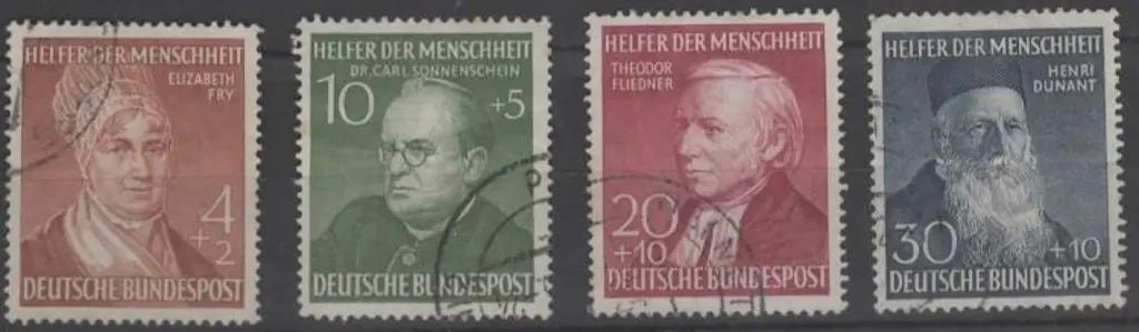 Germany West 1952 Relief Fund set of 4. Fine Used. ... Image 1++
