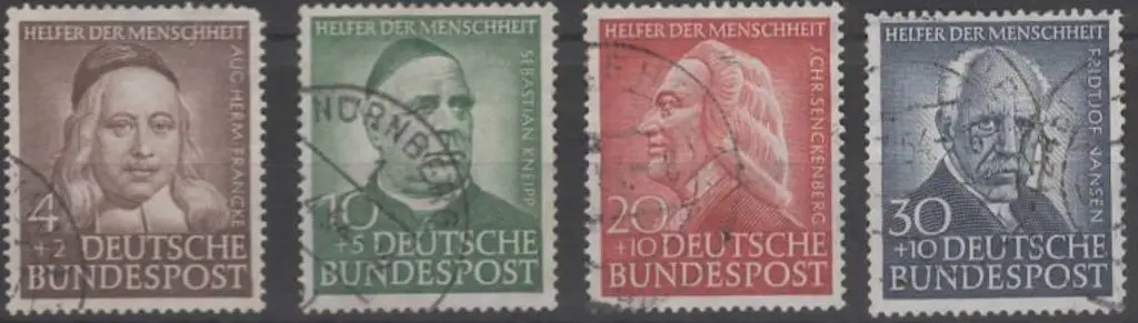 Germany West 1953 Relief Fund set of 4. Fine Used. ... Image 1++