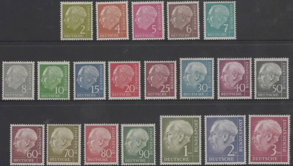 Germany West 1954/60 Pres Heuss complete set of ... Image 1++