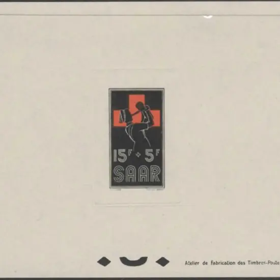 Germany-Saar 1955 15f+5f "Mother and Child" Red ...