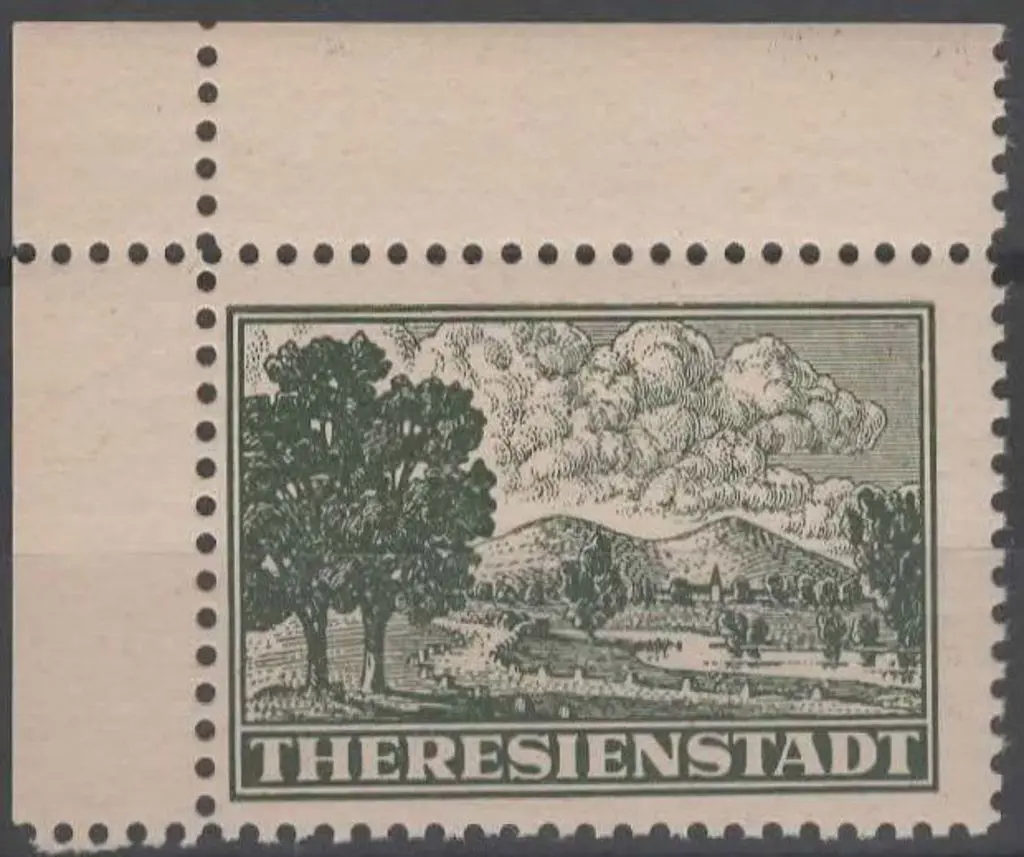 Germany-Theresienstadt 1943 Ghetto label in dark ... Image 1++