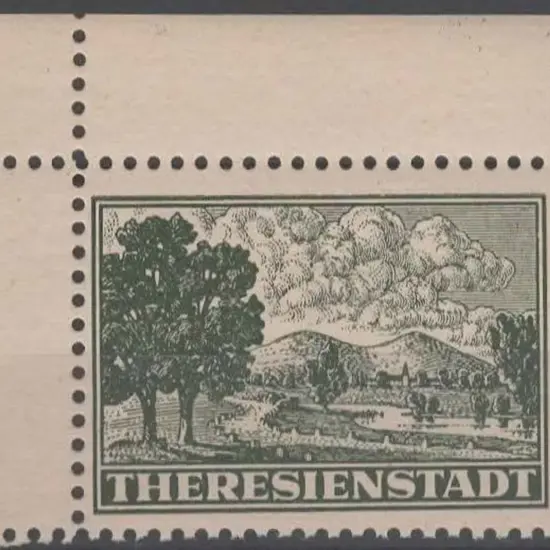 Germany-Theresienstadt 1943 Ghetto label in dark ...