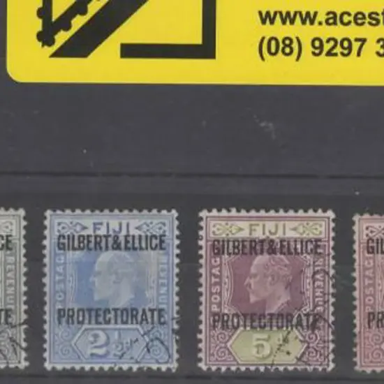 Gilbert & Ellice Is. 1911 ovpts on 1/- Fiji with ...
