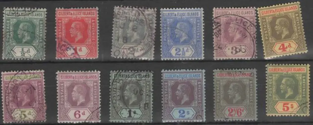 Gilbert & Ellice Is. 1912/24 KGV to 5/- set of 12 ... Image 1++