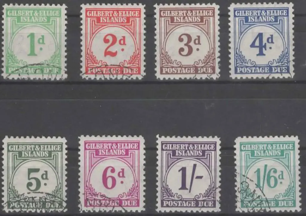 Gilbert & Ellice Is. 1940 Postage Dues set of 8. ... Image 1++