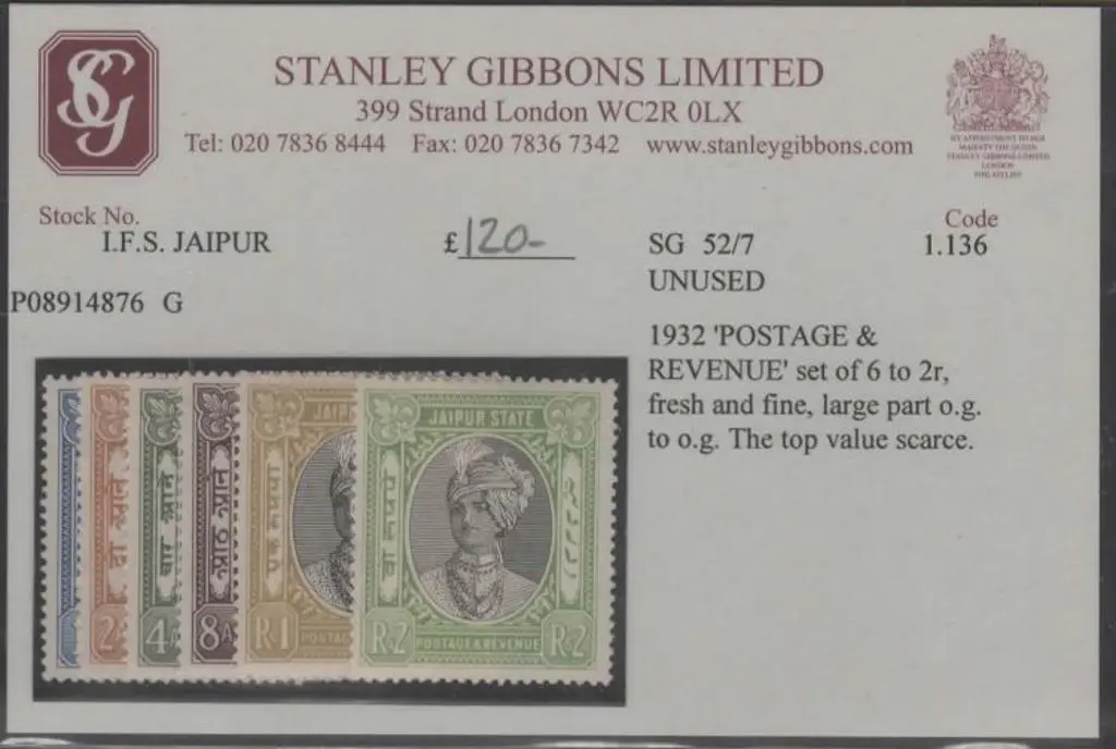 Indian States-Jaipur 1932 Maharaja Singh II ... Image 1++