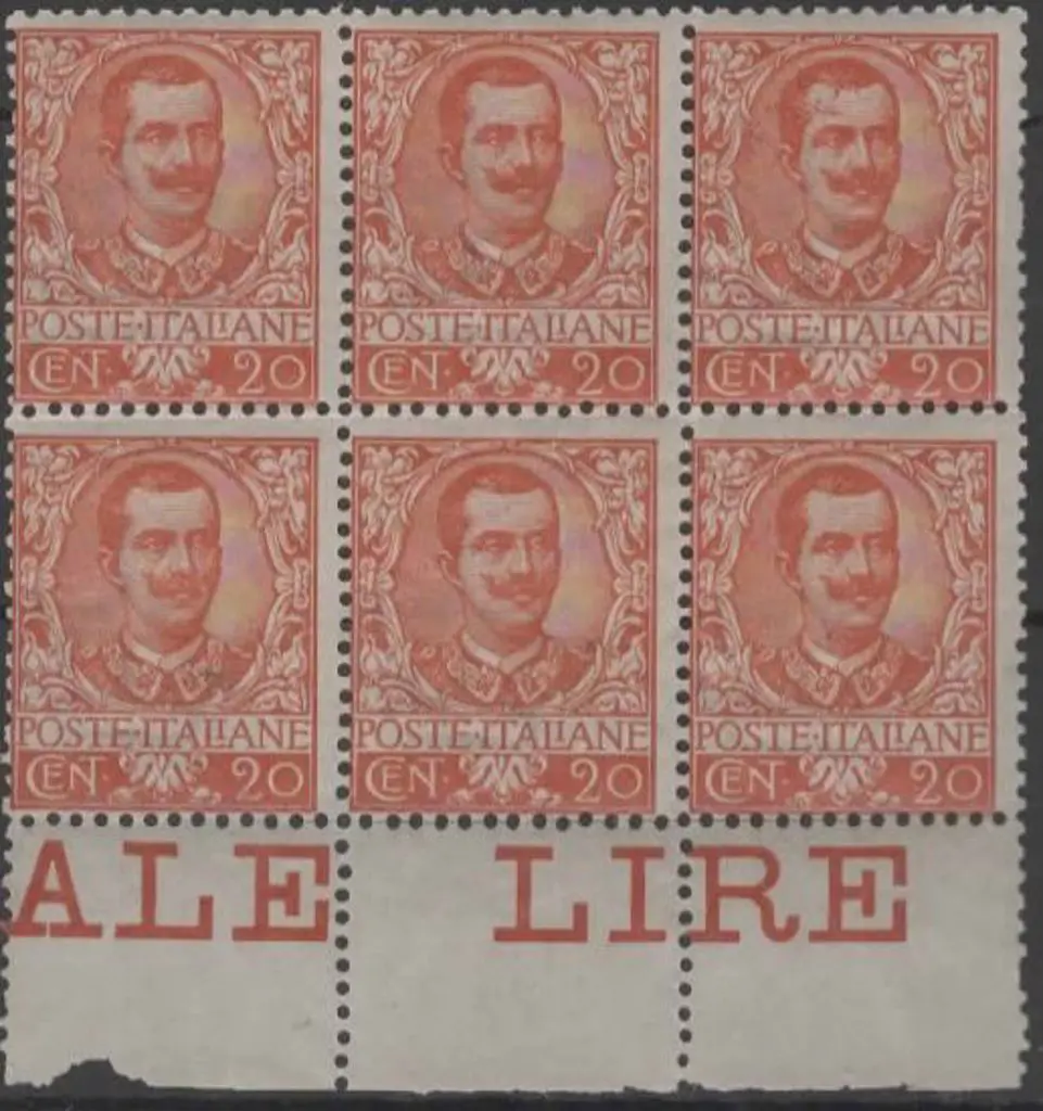 Italy 1901 20c King Victor Emmanuel MUH block of ... Image 1++
