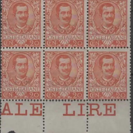 Italy 1901 20c King Victor Emmanuel MUH block of ...