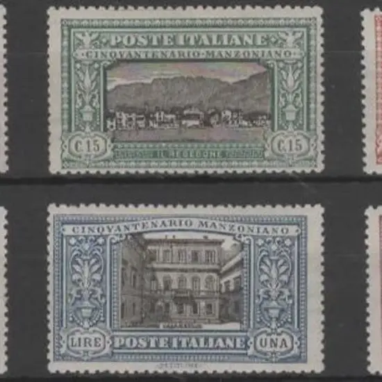 Italy 1923 Manzoni set of 6. Centering is above ...