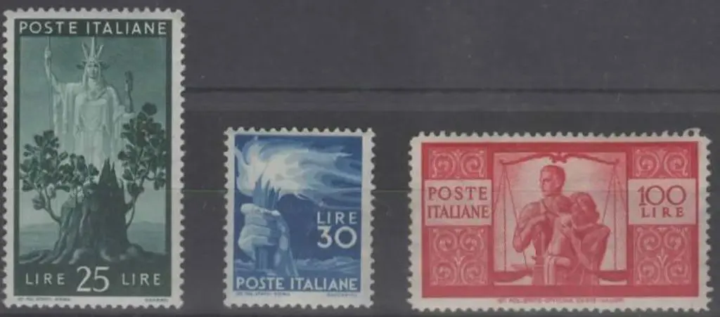 Italy 1945/46 25l green Peace MUH & 30l blue ... Image 1++
