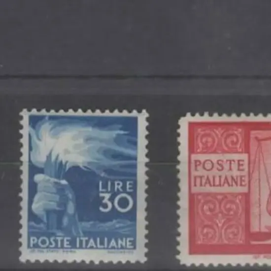 Italy 1945/46 25l green Peace MUH & 30l blue ...