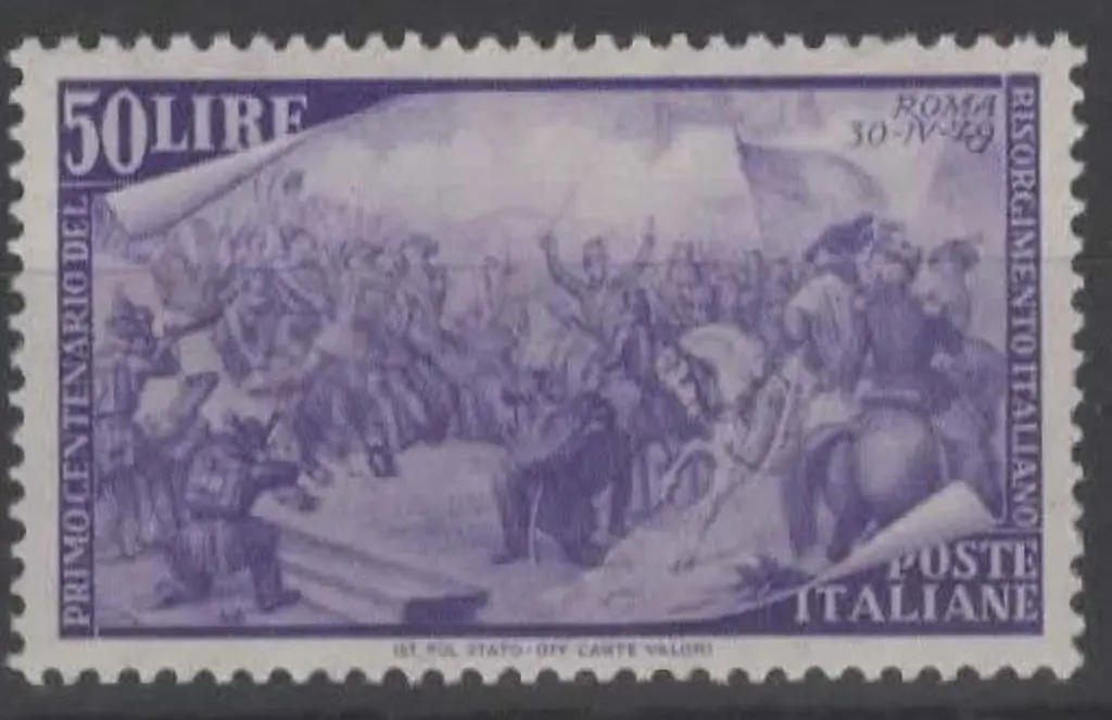 Italy 1948 50l Centenary. Well centred & fine MUH. ... Image 1++