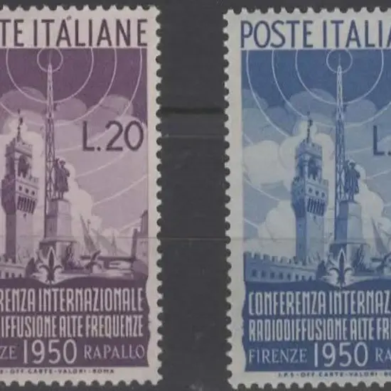 Italy 1950 Radio Conf. pair. Fresh & well centered ...