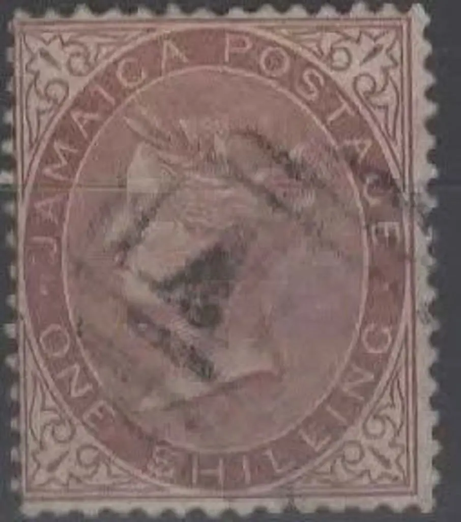 Jamaica 1860 1/- dull brown QV with pineapple wmk ... Image 1++