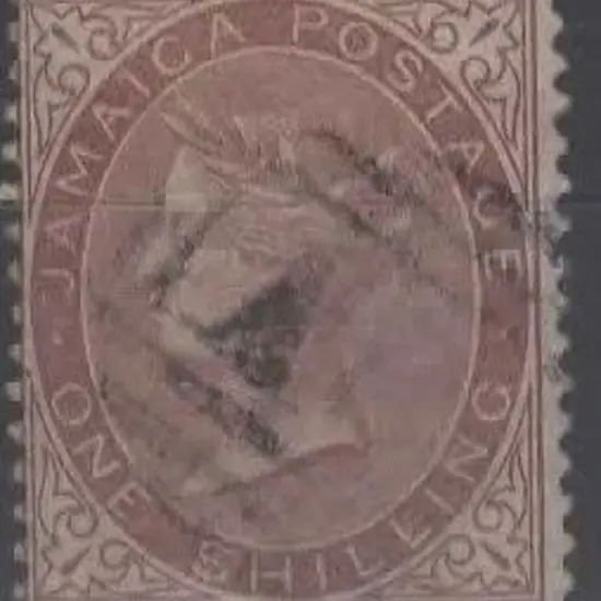 Jamaica 1860 1/- dull brown QV with pineapple wmk ...