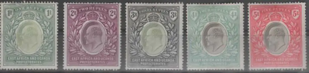 KUT 1903/04 1R to 5R KEVII. Mint without gum & ... Image 1++