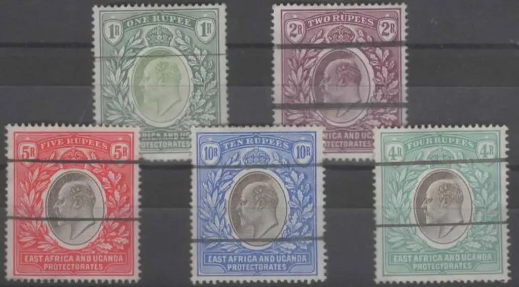 KUT 1903/04 1R, 2R, 5R, 10R KEVII, wmk CC & ... Image 1++
