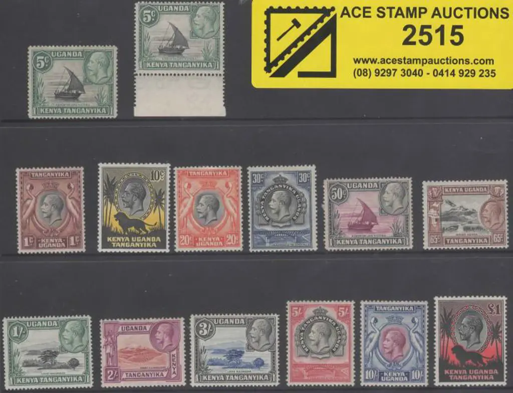 KUT 1935/37 KGV to £1 excl 15c but incls 5¢ "rope ... Image 1++