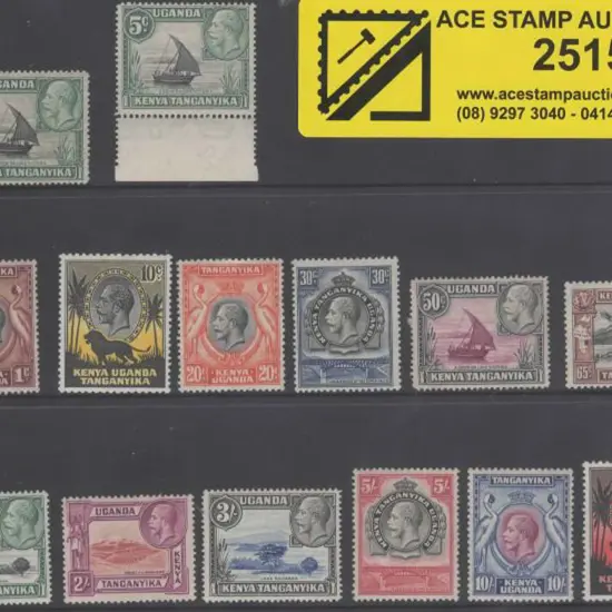 KUT 1935/37 KGV to £1 excl 15c but incls 5¢ "rope ...