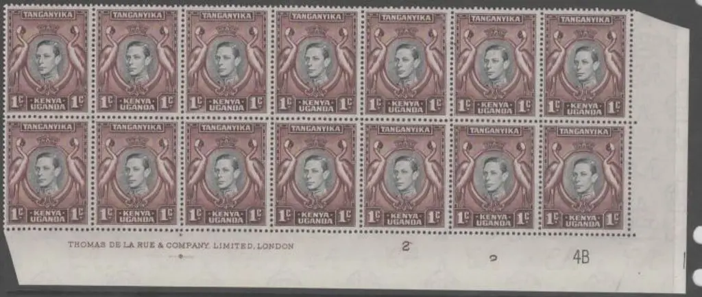 KUT 1938/45 1¢ KGVI with "damaged value tablet" in ... Image 1++
