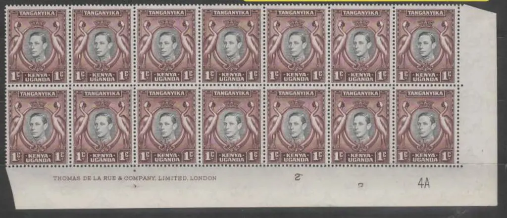 KUT 1938/45 1¢ KGVI "retouched value tablet" ... Image 1++
