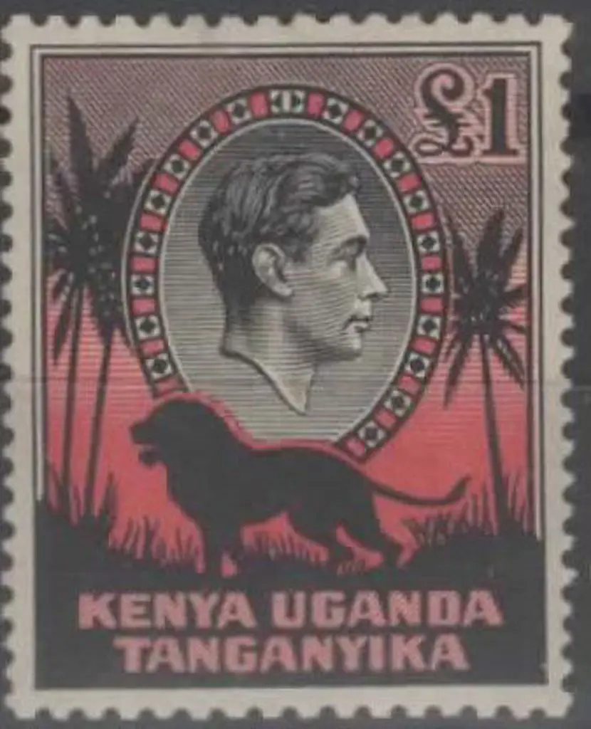 KUT 1938/54 £1 black & red, perf 11¾x13. MLH & ... Image 1++