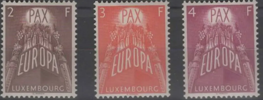 Luxembourg 1957 Europa set of 3. Fresh MLH. SG ... Image 1++