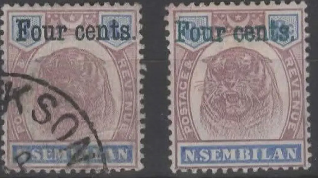 Malaya-Negri Sembilan 1898/1900 4c on 8c dull ... Image 1++