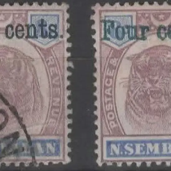 Malaya-Negri Sembilan 1898/1900 4c on 8c dull ...