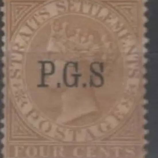 Malaya-Perak 1889 4c brown official with P.G.S. ...