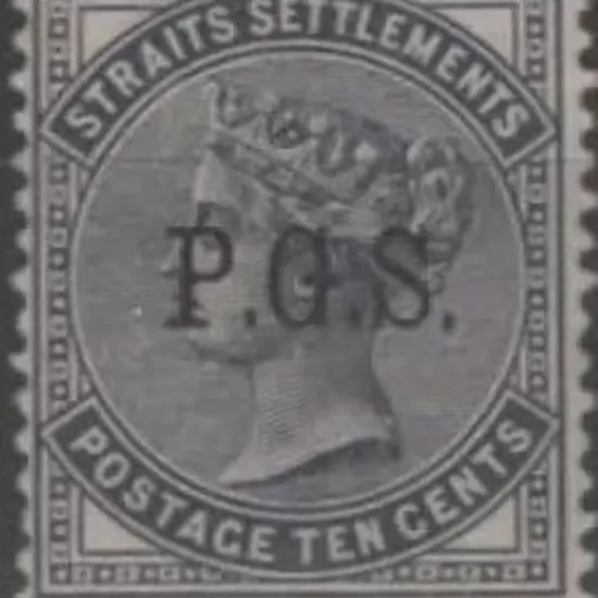 Malaya-Perak 1889 10c slate official with P.G.S. ...