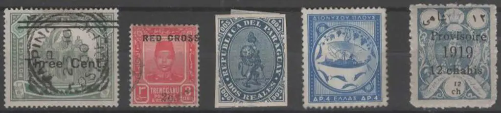 Malaya-Perak 1900 "Three Cent" surcharge on $1 ... Image 1++
