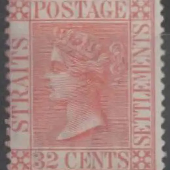 Malaya-Straits 1867/72 32c pale red QV, wmk Crown ...