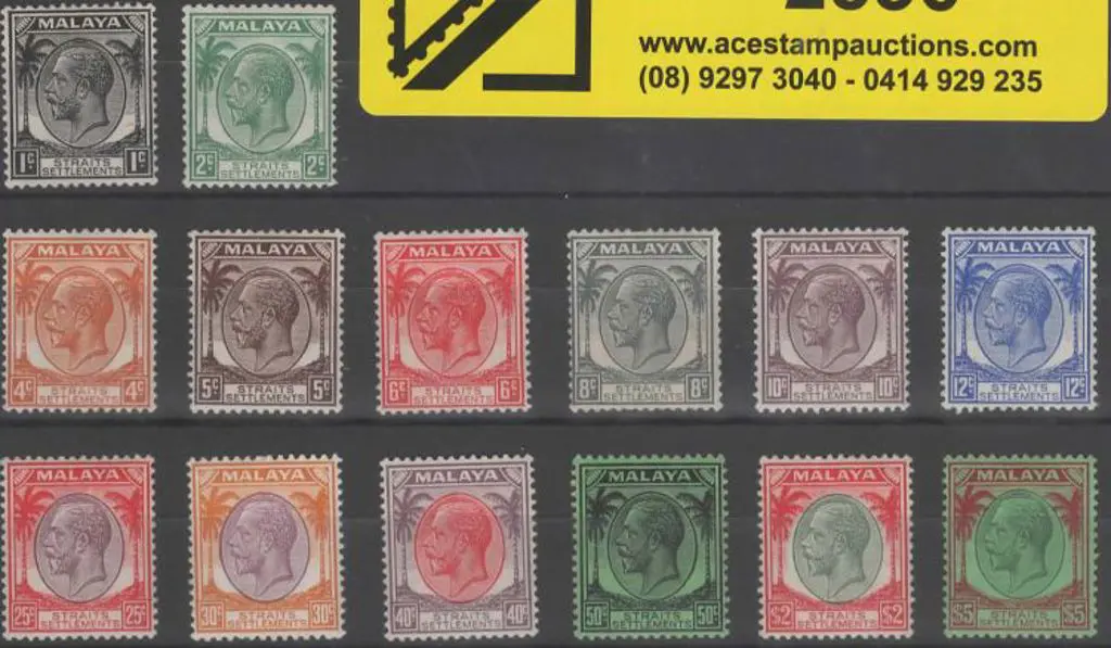 Malaya-Straits 1936/37 KGV set of 14 to $5 (excl ... Image 1++