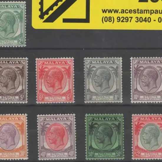 Malaya-Straits 1936/37 KGV set of 14 to $5 (excl ...