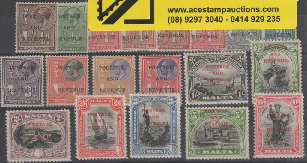 Malta 1928 ovpts to 10/- MLH (many low/mid values ... Image 1++