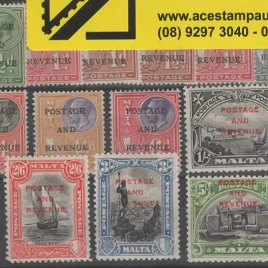 Malta 1928 ovpts to 10/- MLH (many low/mid values ...