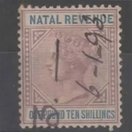 Natal QV £1 green, £1/10/- lilac & blue & £5 ...