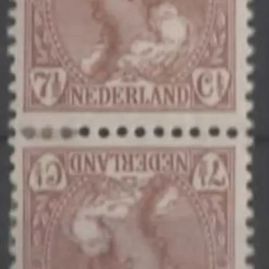 Netherlands 1924 7½¢ brown tete-beche pair MLH. SG ...