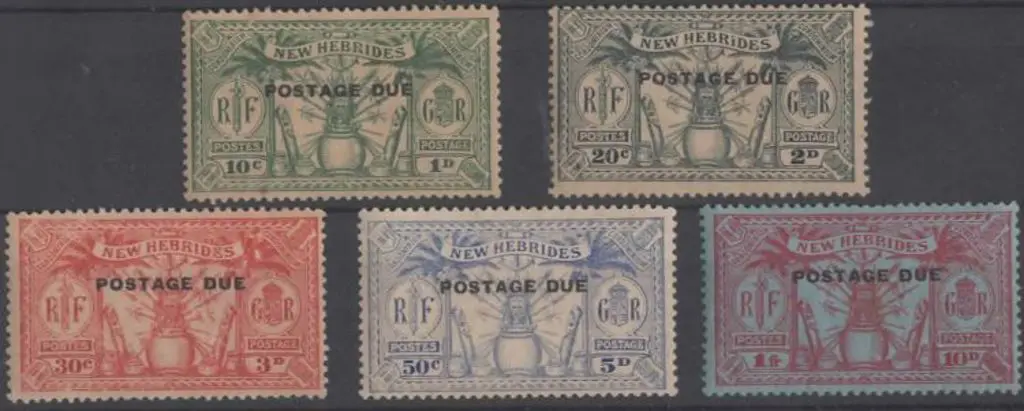 New Hebrides 1925 Postage Dues MUH but some ... Image 1++