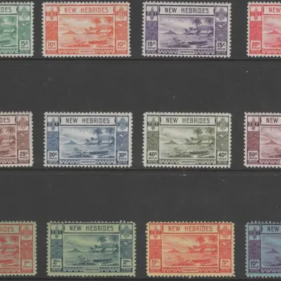 New Hebrides 1938 Defins set of 12 to 10f. 5f & ...