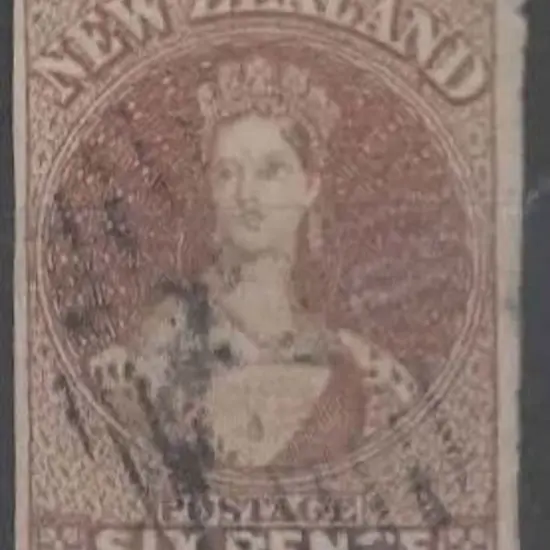 New Zealand 1857/63 6d pale brown imperf (Cat. ...